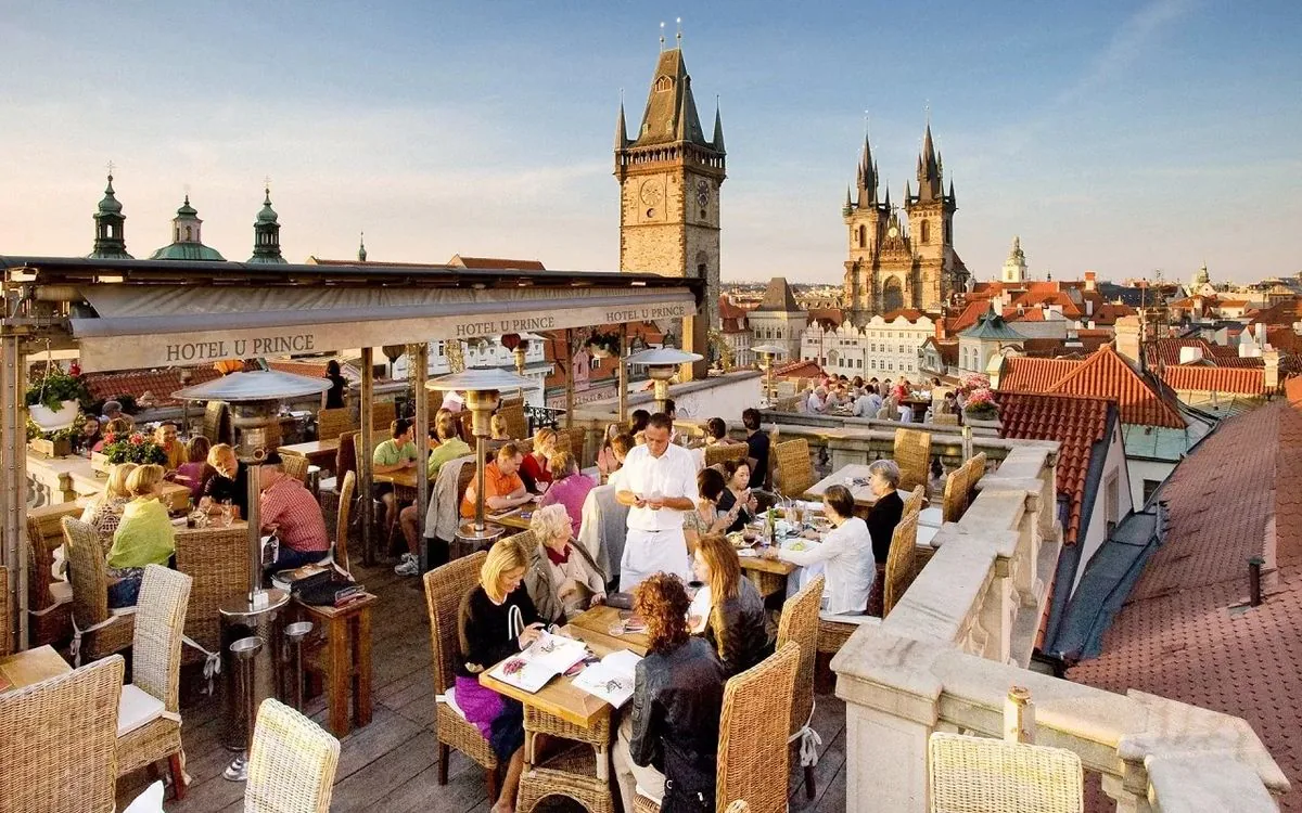 Restaurant terrace in Prague